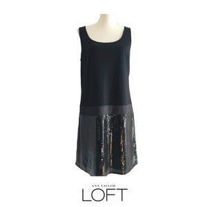 **NWOT Loft Formal Dress Size 12 Black Sequins